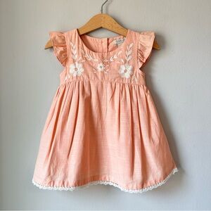 Rachel Zoe Peach Blossom Embroidered Occasion Dress Size 18 Months